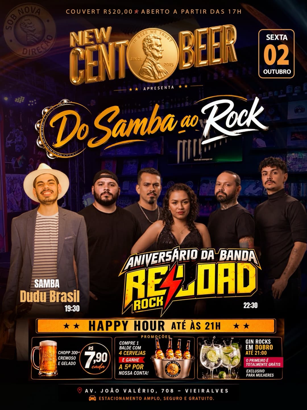 Flyer de Dudu Brasil e Reload Rock