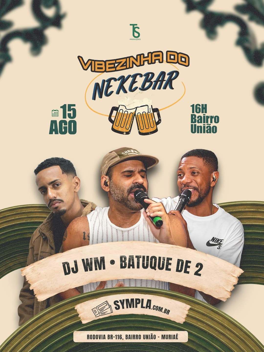 Flyer de Batuque de 2 e DJ WM