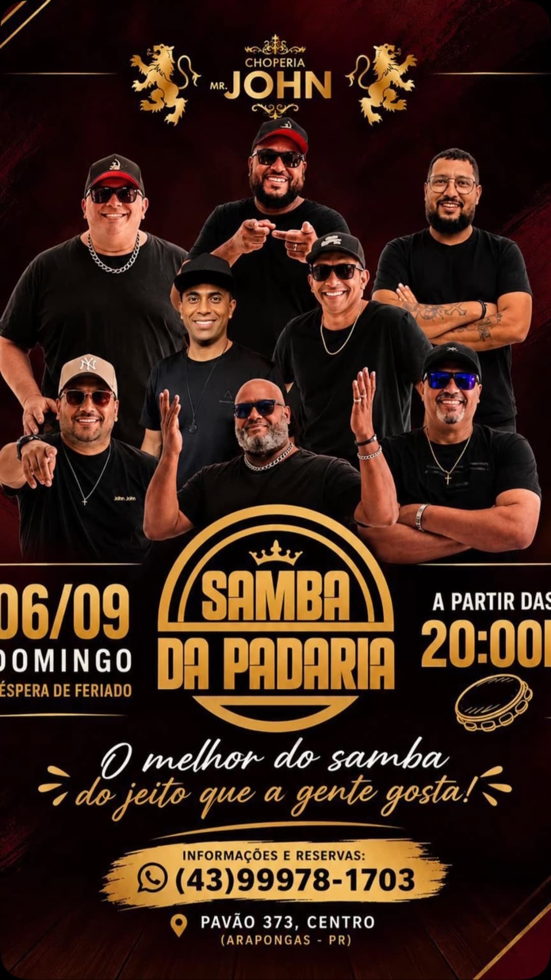 Flyer de Samba da Padaria
