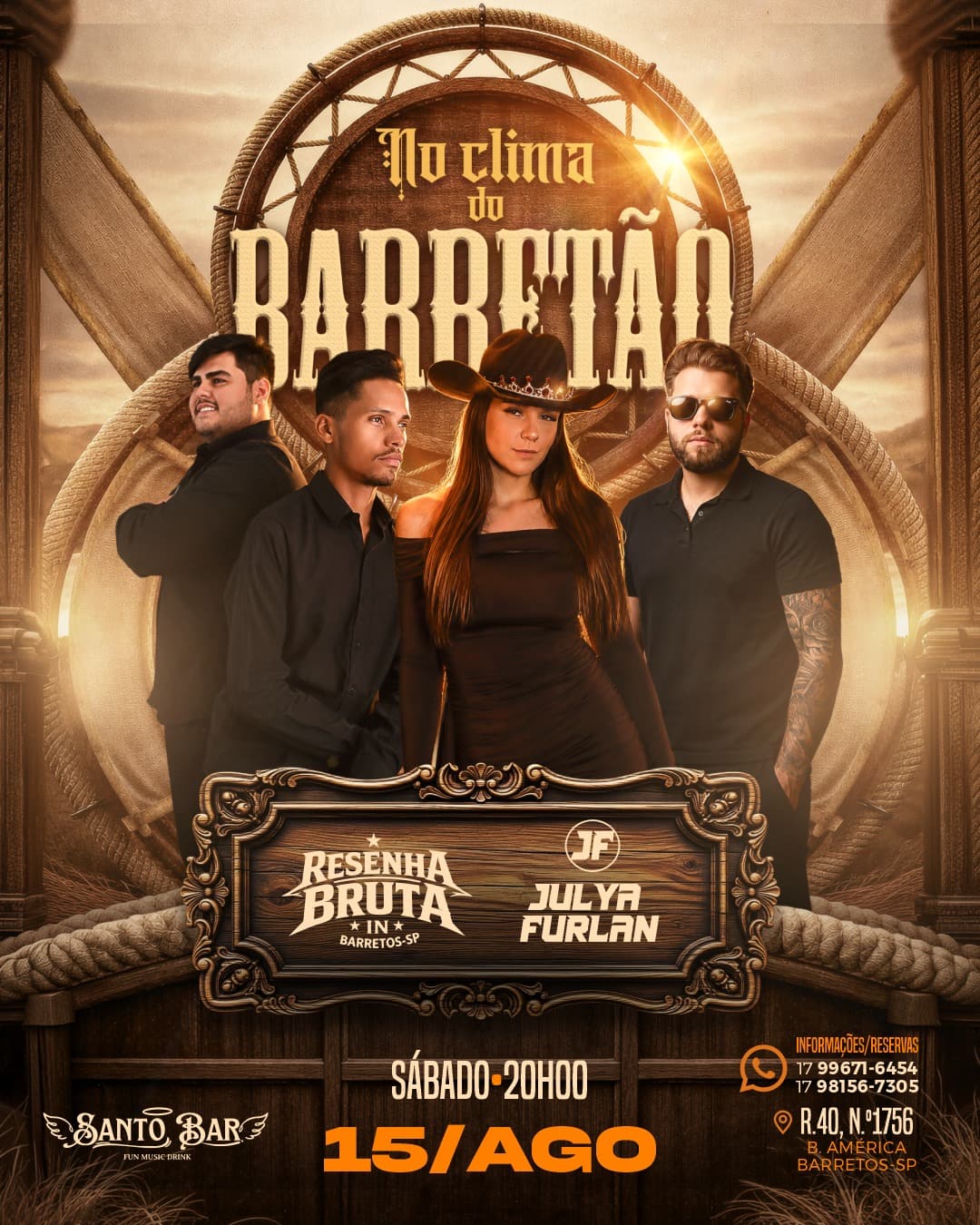 Flyer de Resenha Bruta e Julya Furlan