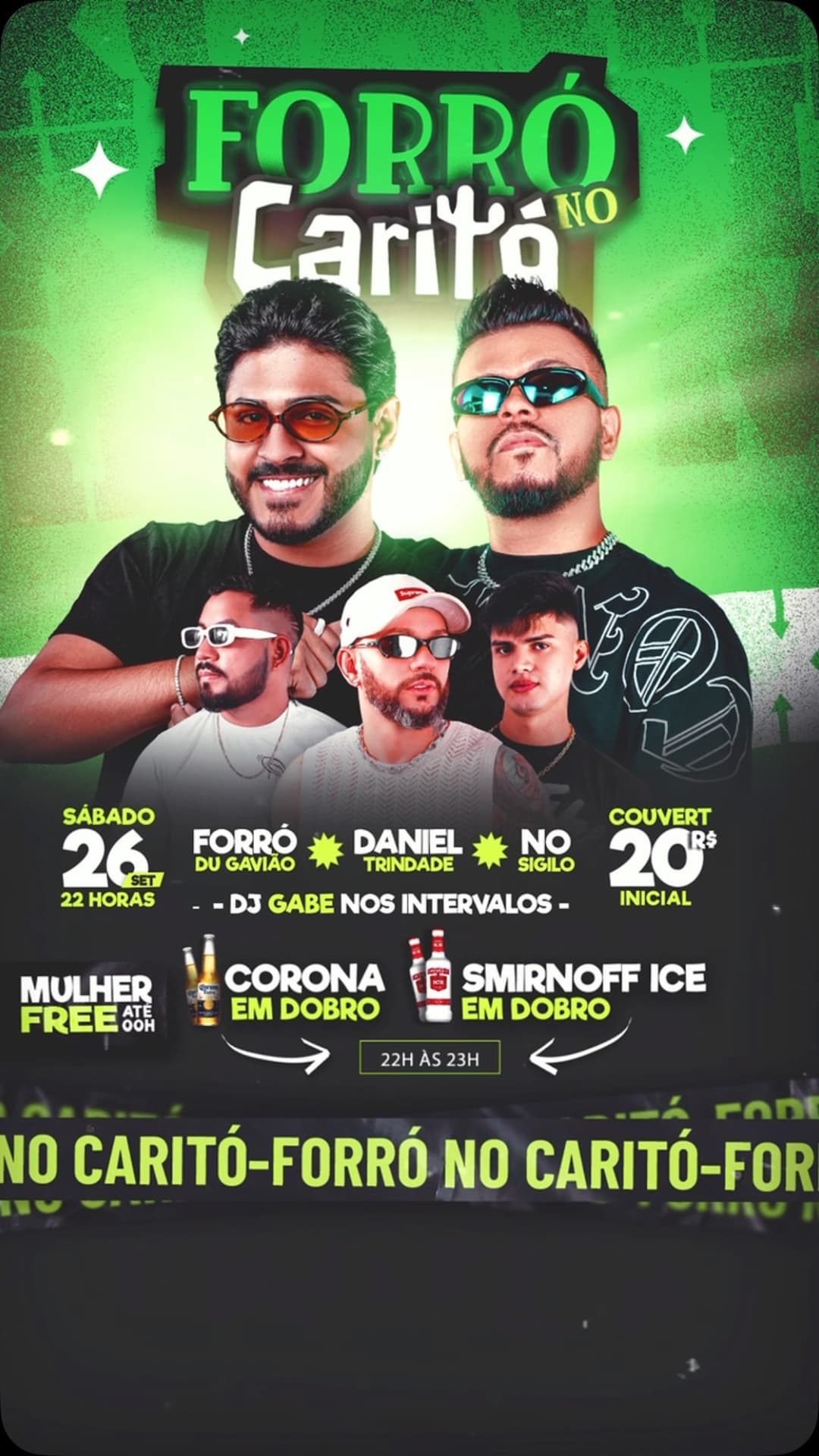 Flyer de Forró du Gavião, Daniel Trindade e No Sigilo