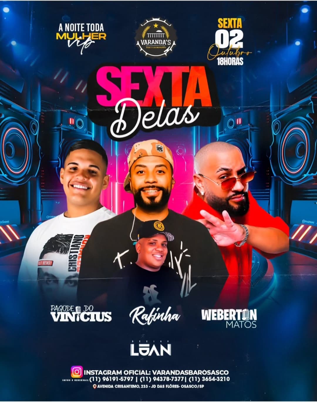 Flyer de Pagode do Weberton Matos, Pagode Rafinha e DJ Luan