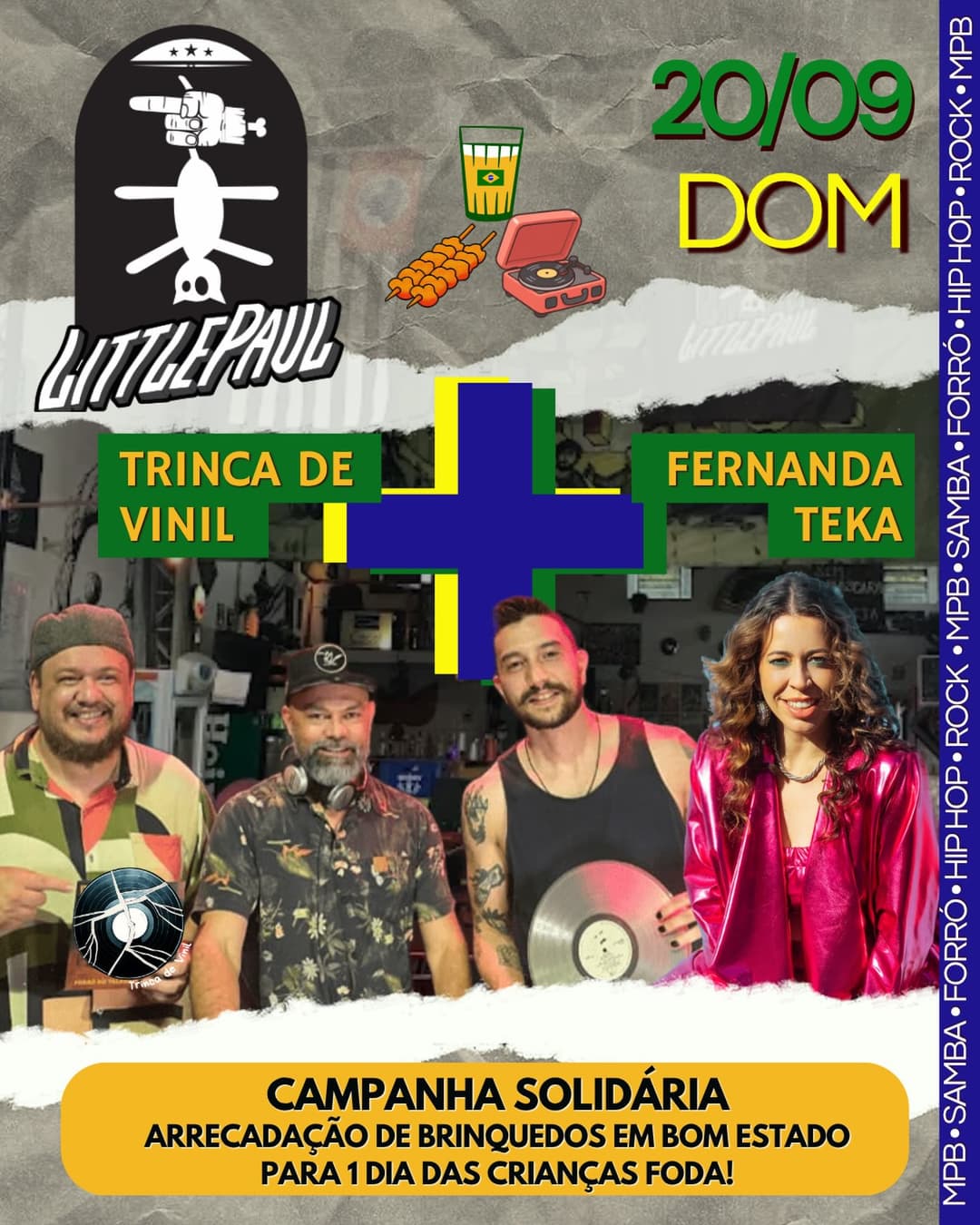 Flyer de Trinca de Vinil e Fernanda Teka