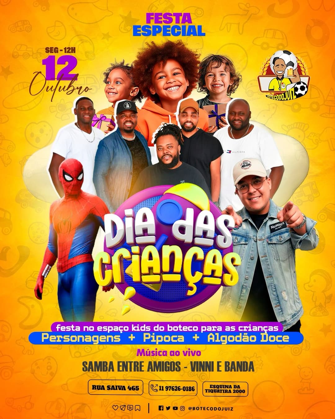 Flyer de Grupo Samba Entre Amigos e Vinni Freitas