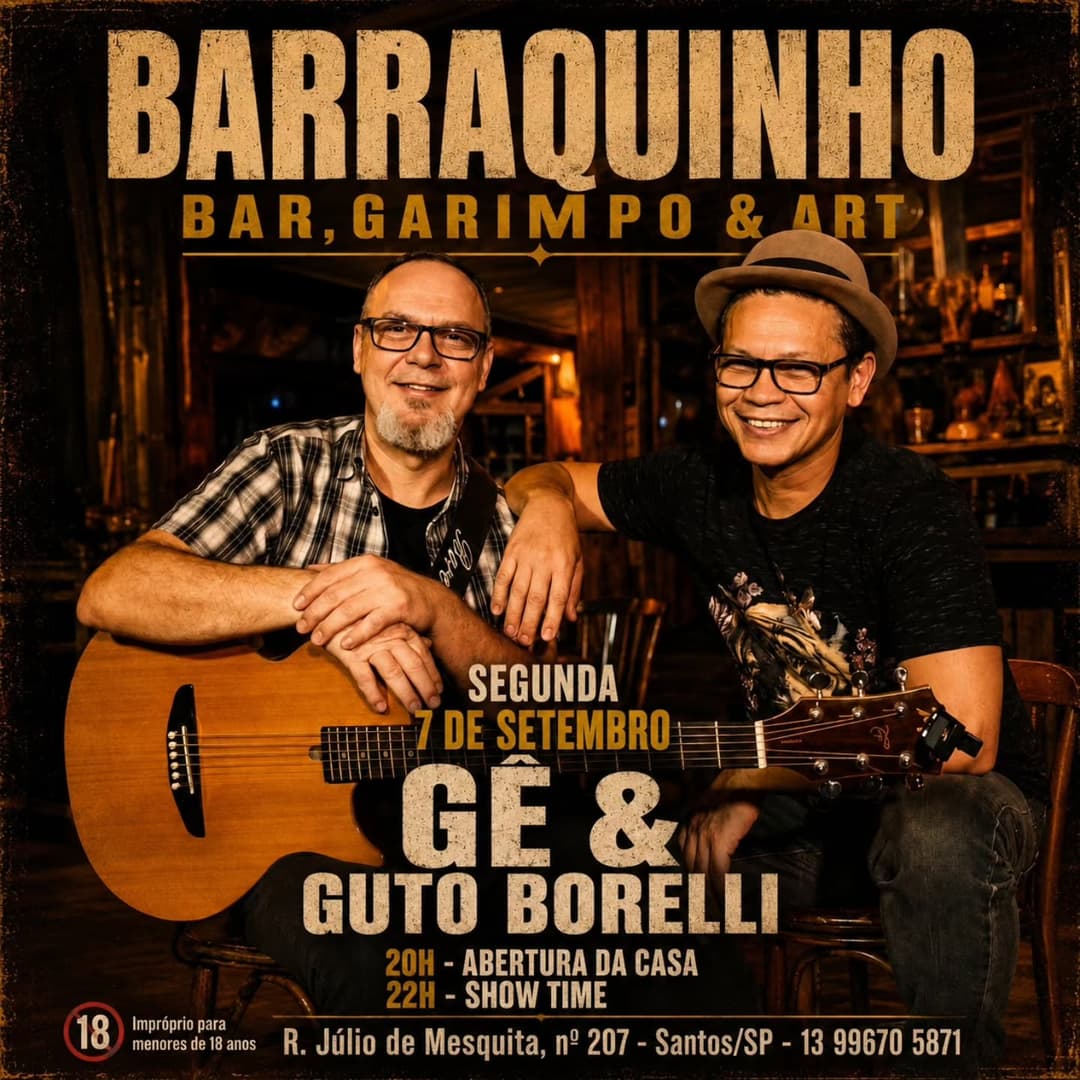 Flyer de Gê Fernandes e Guto Borelli