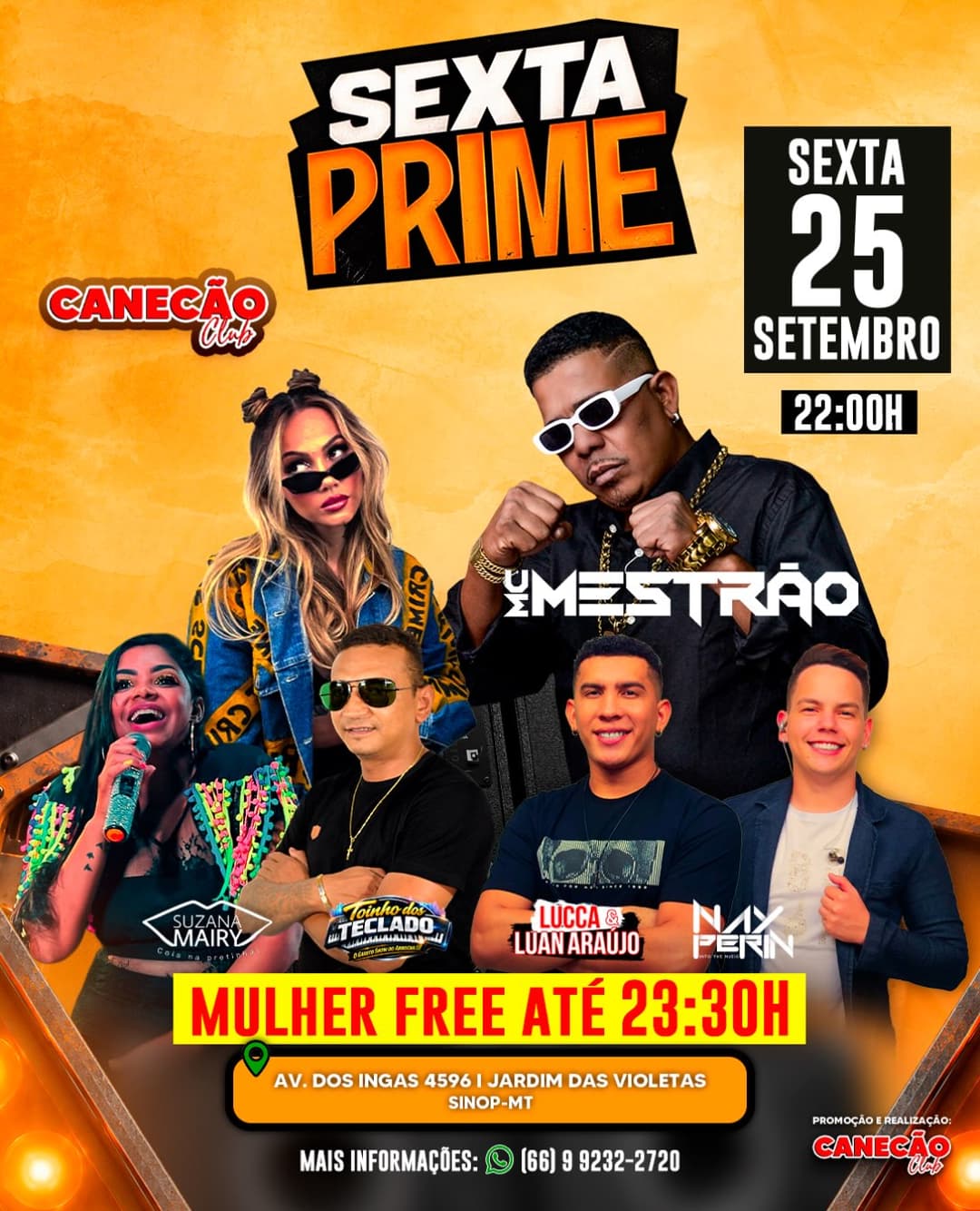 Flyer de Lucca e Luan Araújo, MC Mestrão e mais 3 artistas