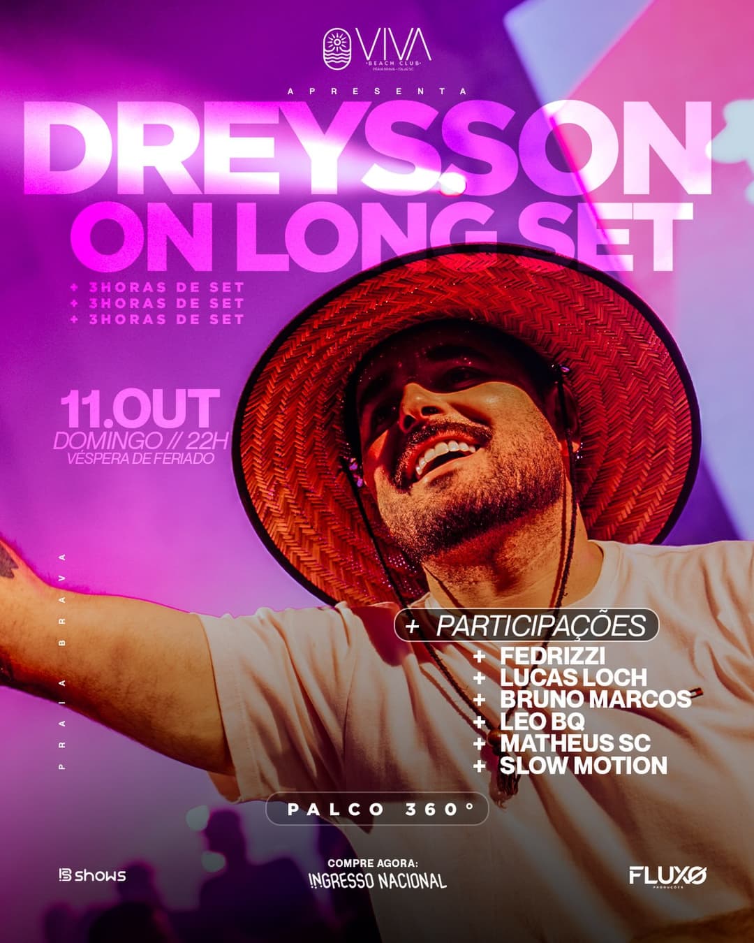 Flyer de Dreysson Rodrigues, Lucas Loch e mais 4 artistas