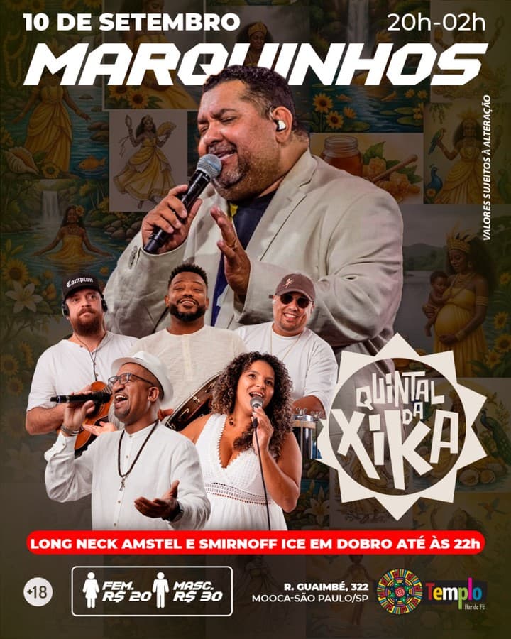 Flyer de Marquinhos e Quintal da Xika