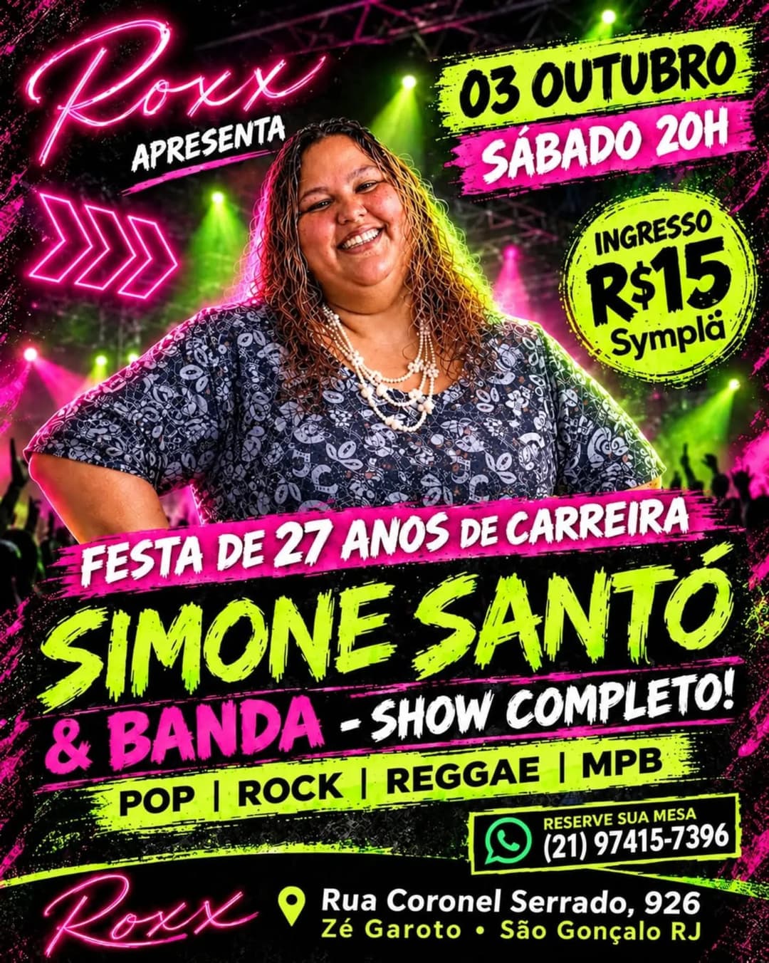 Flyer de Simone Santó & Banda