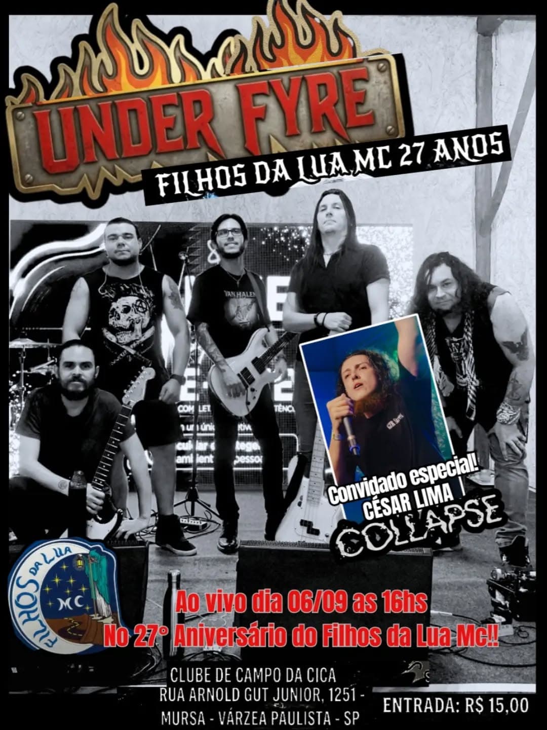 Flyer de Underfyre e Collapse