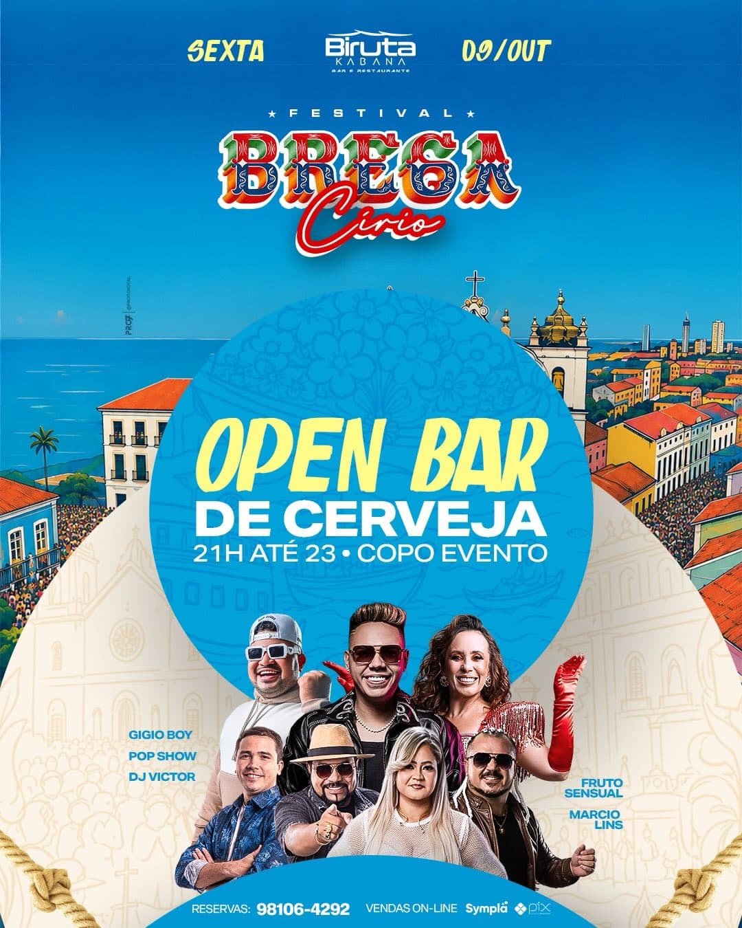 Flyer de Banda Mega Pop Show, DJ Marcio Lins e mais 4 artistas