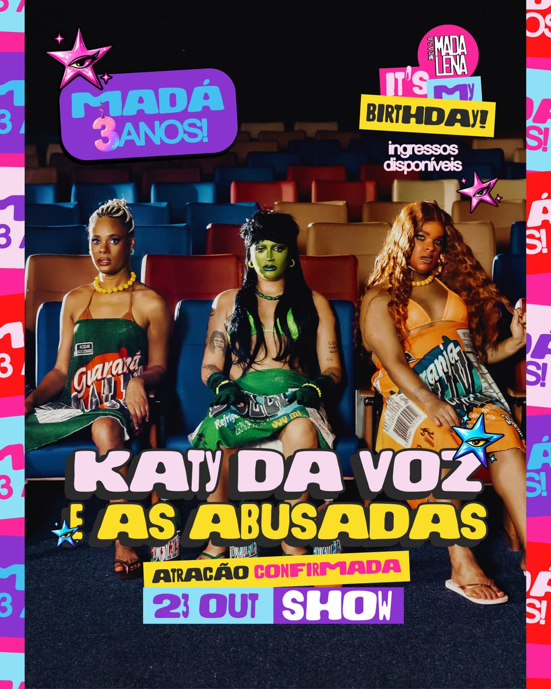 Flyer de Katy da Voz e as Abusadas