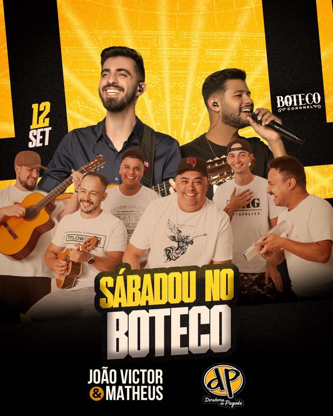 Flyer de Diretoria do Pagode e João Victor & Matheus