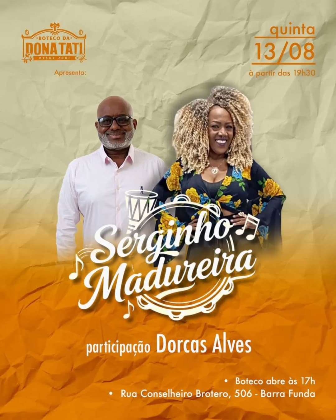 Flyer de Dorcas Alves e Serginho Madureira
