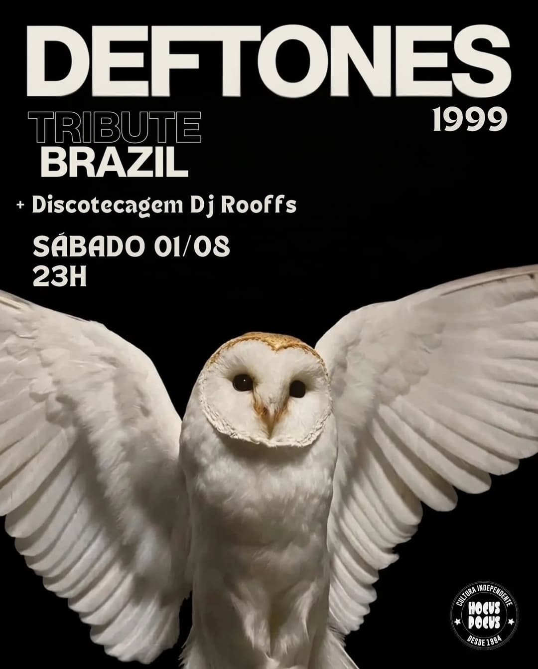 Flyer de Deftones Tribute Brazil, DJ Rooffs e Orgalorg