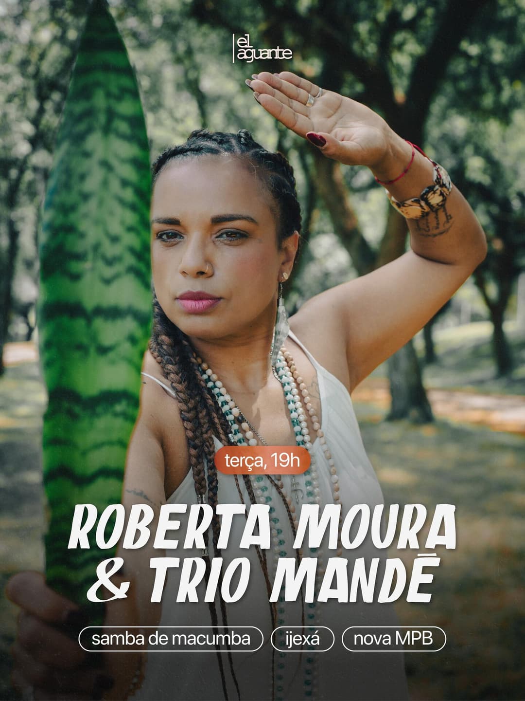 Flyer de Roberta Moura e Trio Mandê
