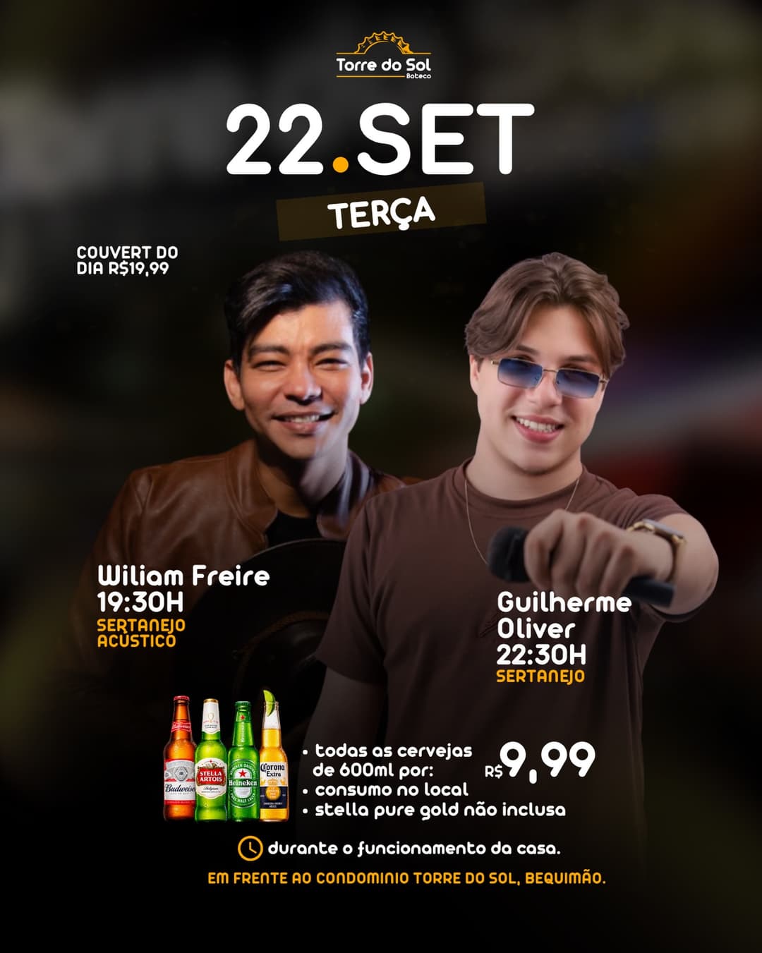 Flyer de William Freire e Guilherme Oliver