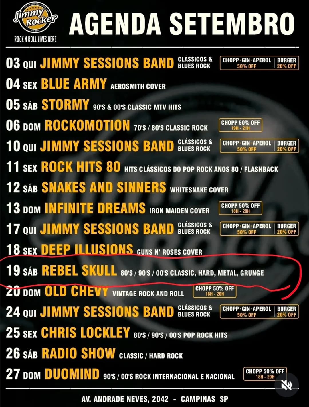 Flyer de Rebel Skull