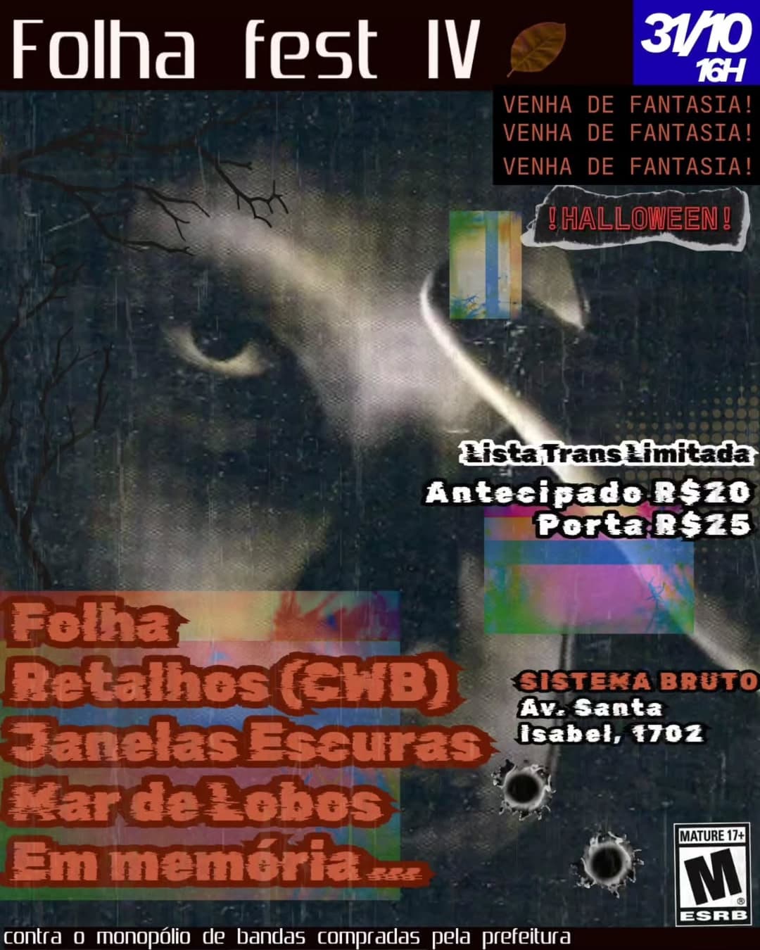 Flyer de Folha 葉, Retalhos, Mar de Lobos e mais 2 artistas