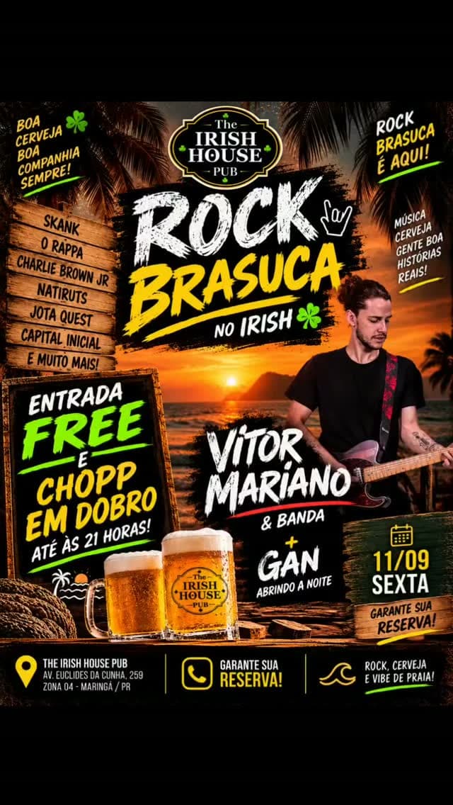 Flyer de Gan e Vitor Mariano & Banda