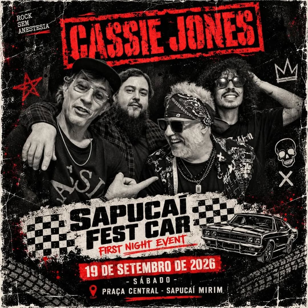 Flyer de Cassie Jones Rock Sem Anestesia e Cassie Jones
