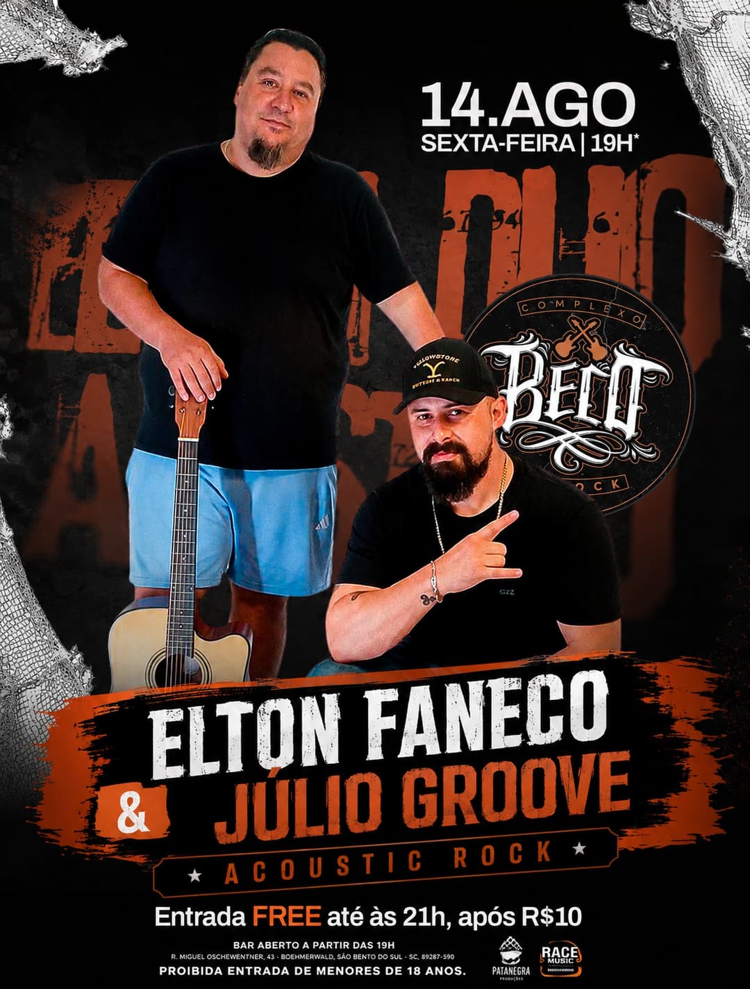 Flyer de Elton Faneco e Júlio Groove