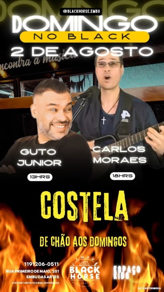 Flyer de 𝔾𝕦𝕥𝕠 𝕁𝕦𝕟𝕚𝕠𝕣 e Carlos Moraes