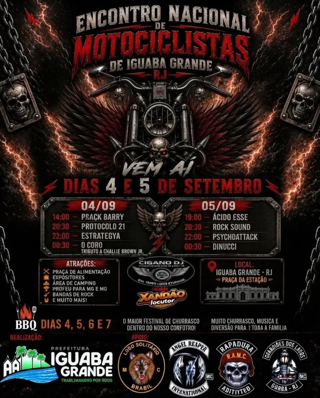 Flyer de Psycho Attack, The Nameless Tribute e mais 2 artistas