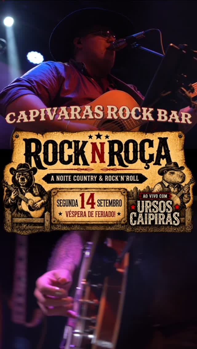 Flyer de Creedence Experience e Ursos Caipiras