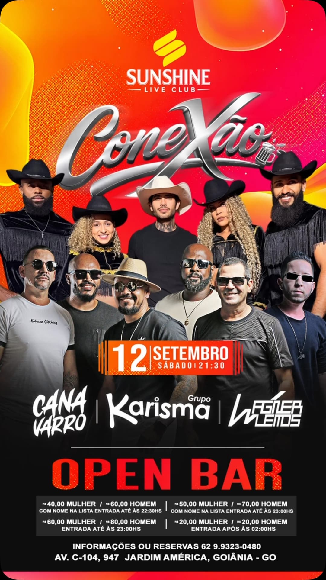 Flyer de Grupo Karisma, Cana Yarro e Legião Vileiros