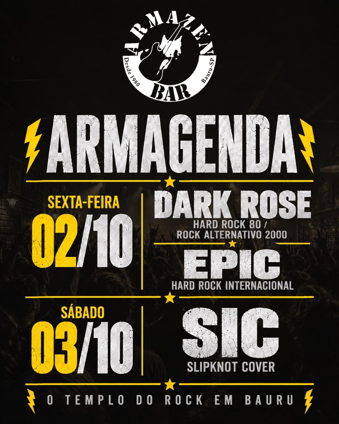 Flyer de Epic e DARK ROSE