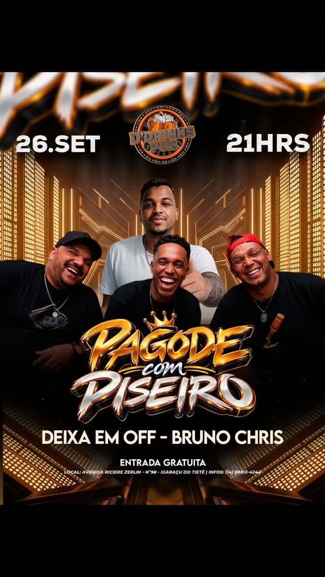 Flyer de Deixa em Off e Bruno Cris