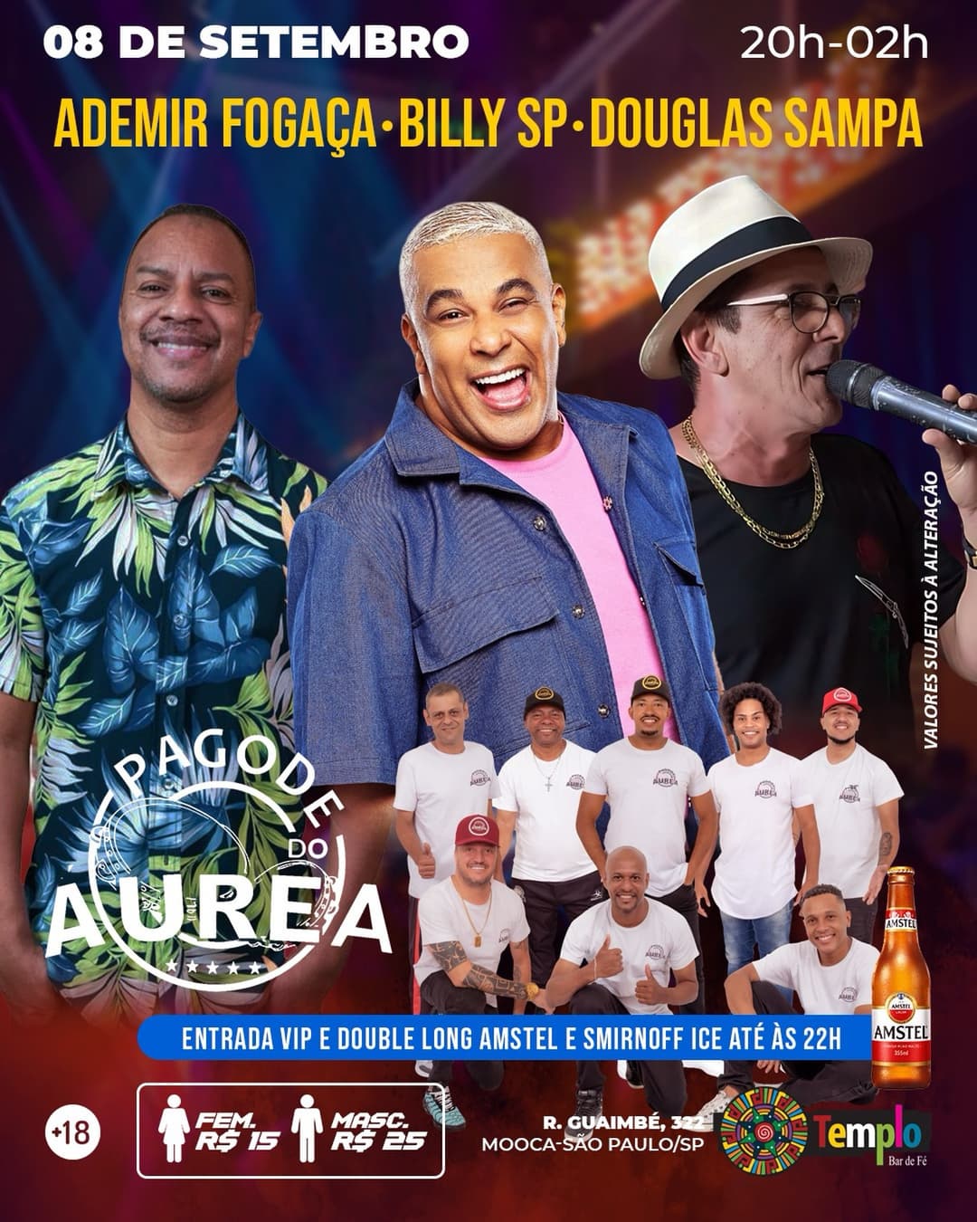 Flyer de Douglas Sampa, Ademir Fogaça, Billy SP e mais 1 artista