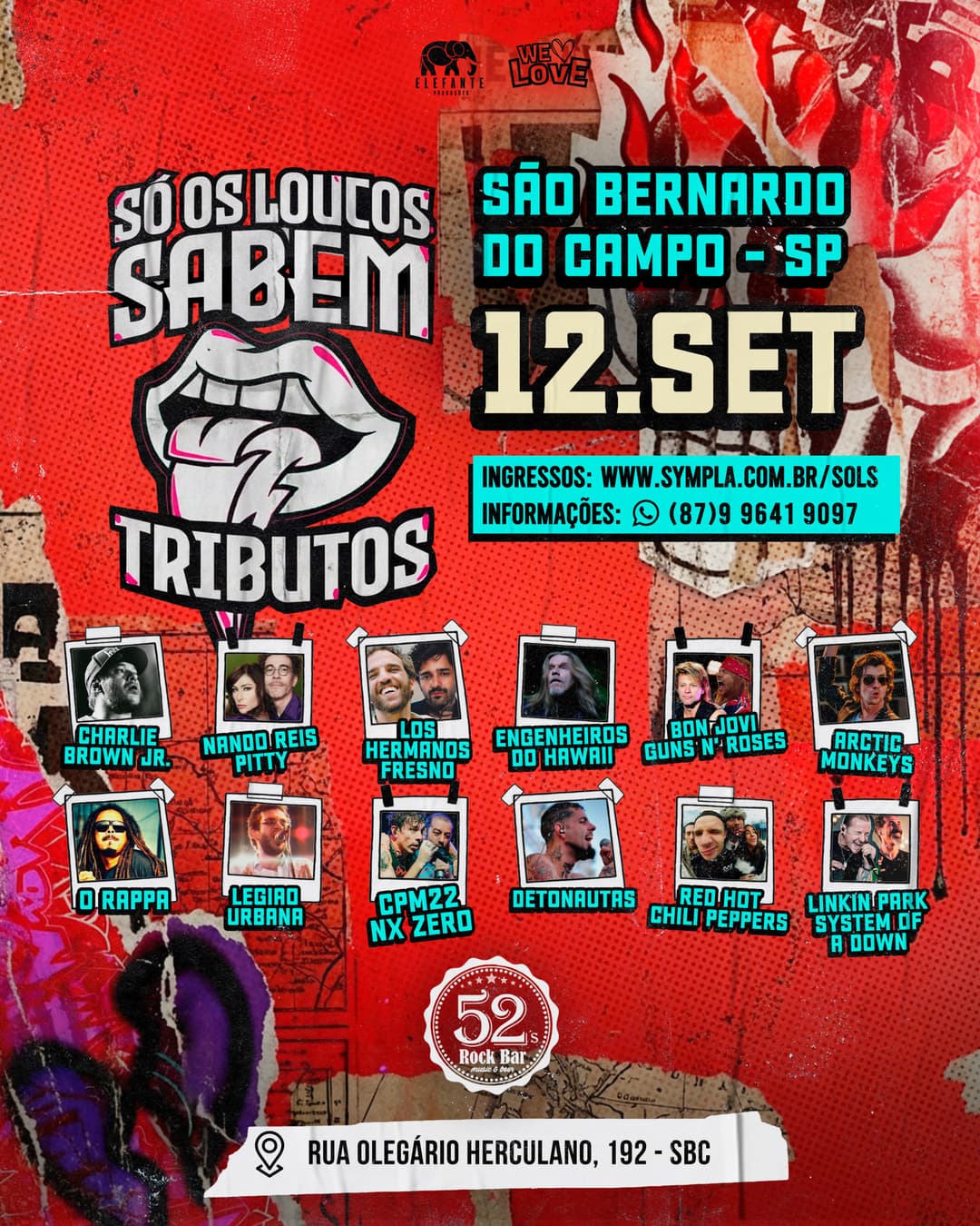 Flyer de Só os Loucos Sabem Tributos