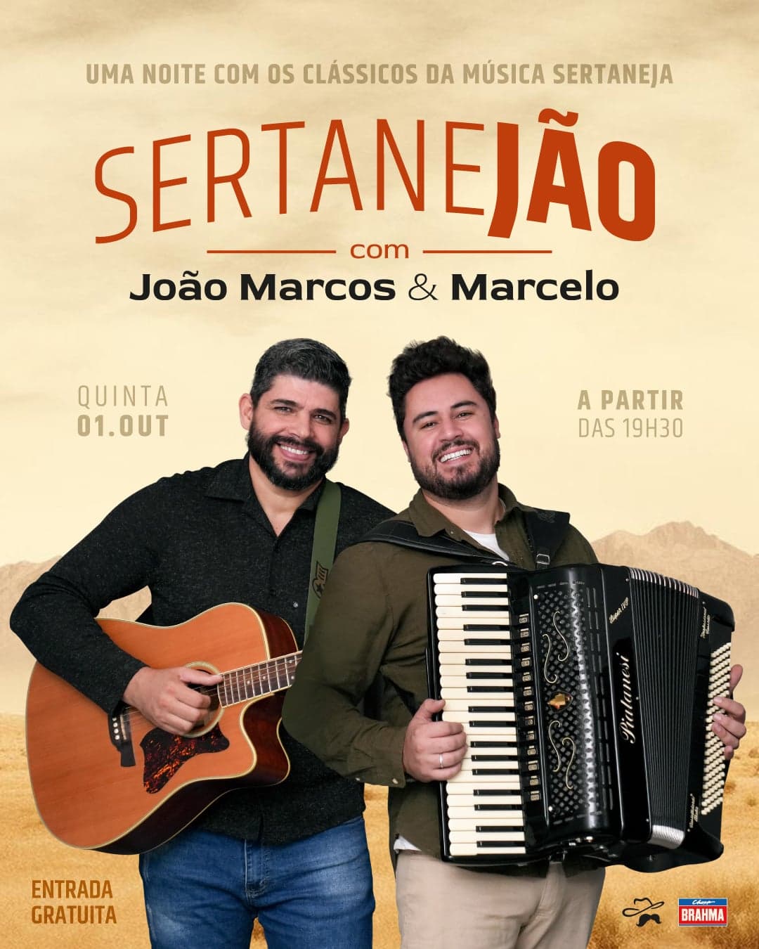 Flyer de João Marcos e Marcelo