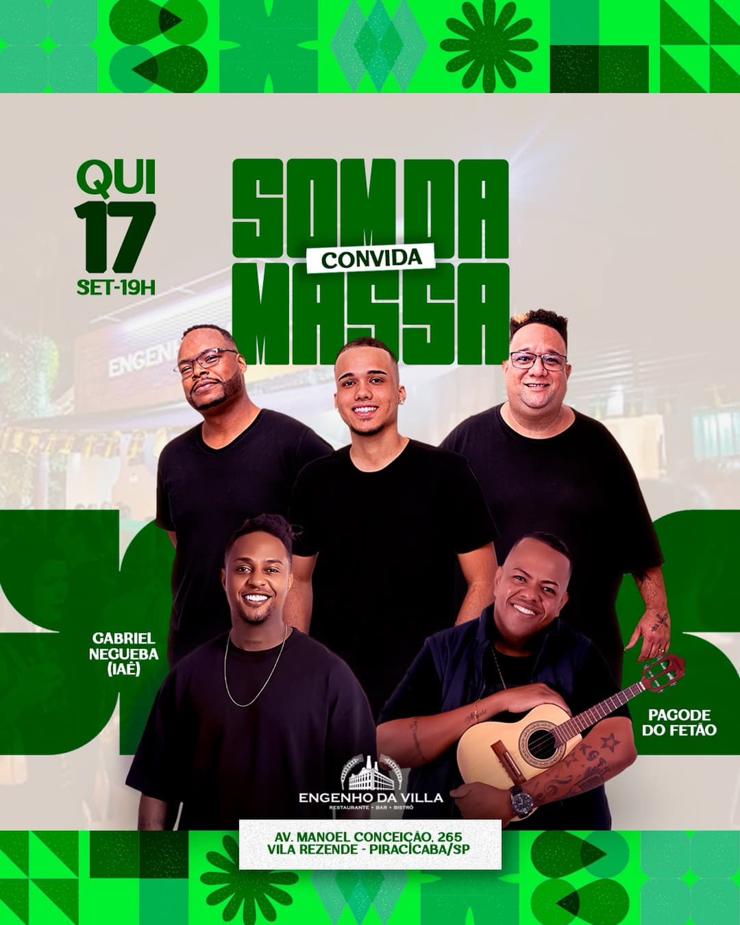 Flyer de Som da Massa, Negueba e Pagode do Fétão