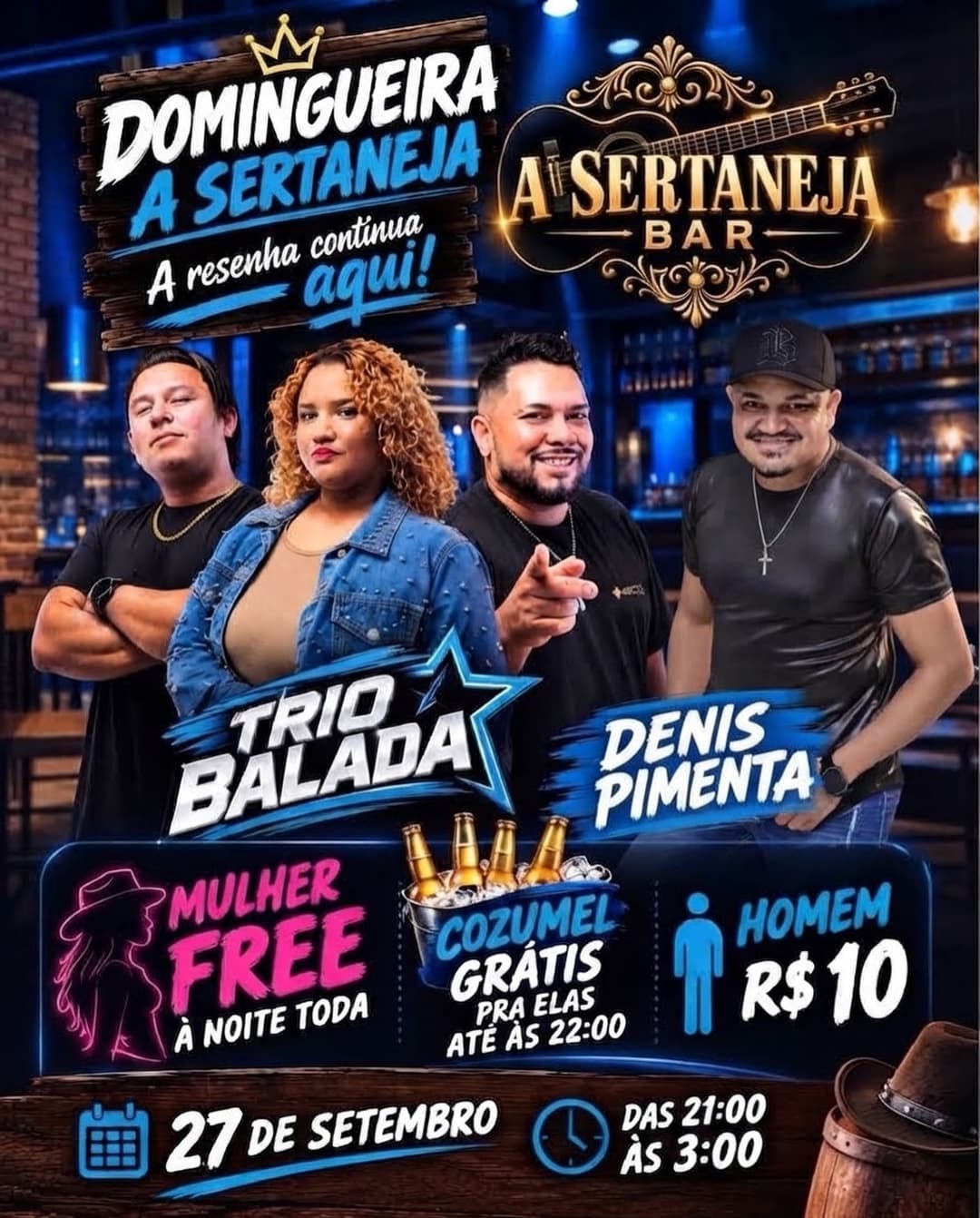 Flyer de Trio Balada e DENIS PIMENTA
