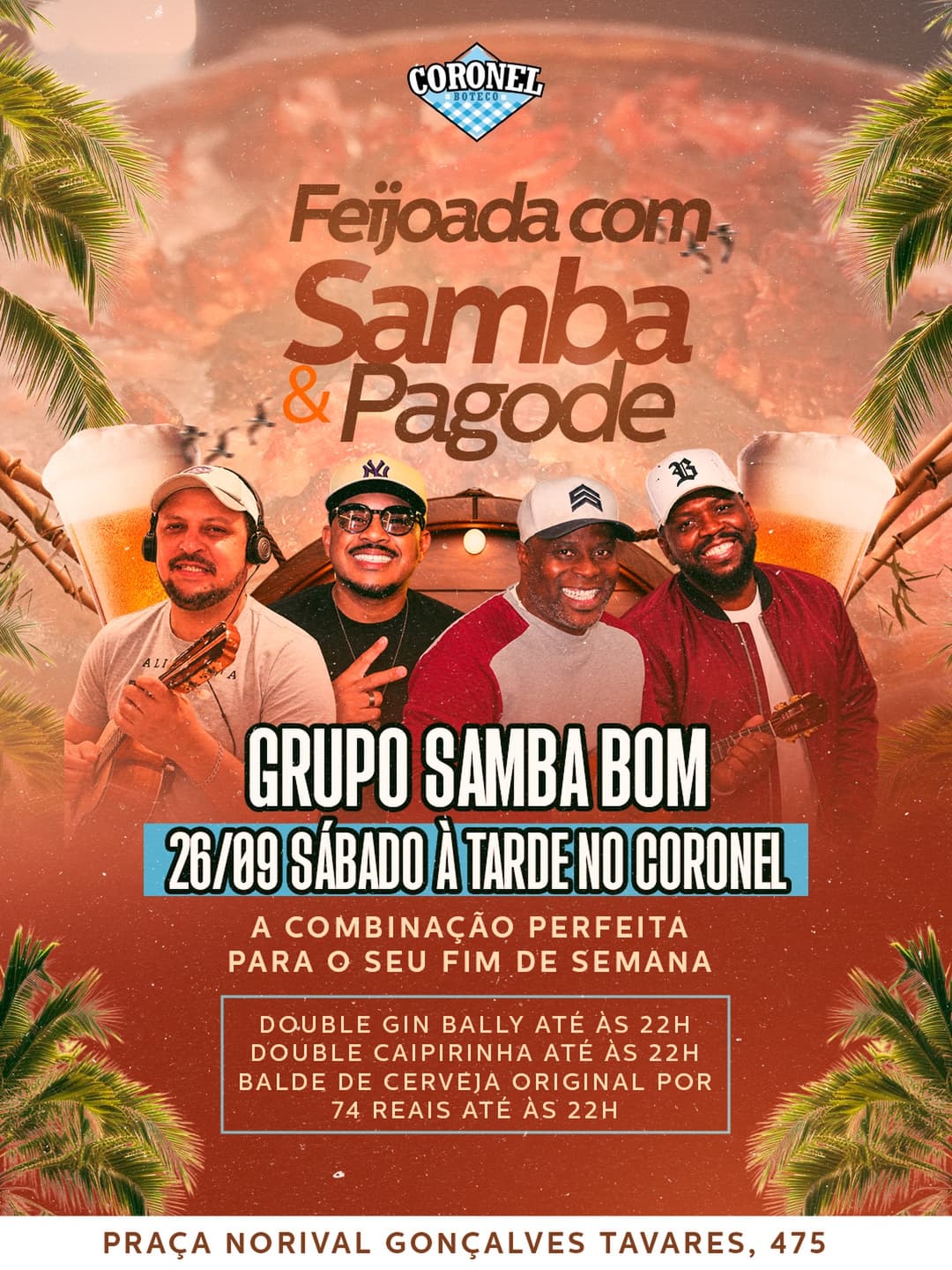Flyer de Grupo Samba Bom