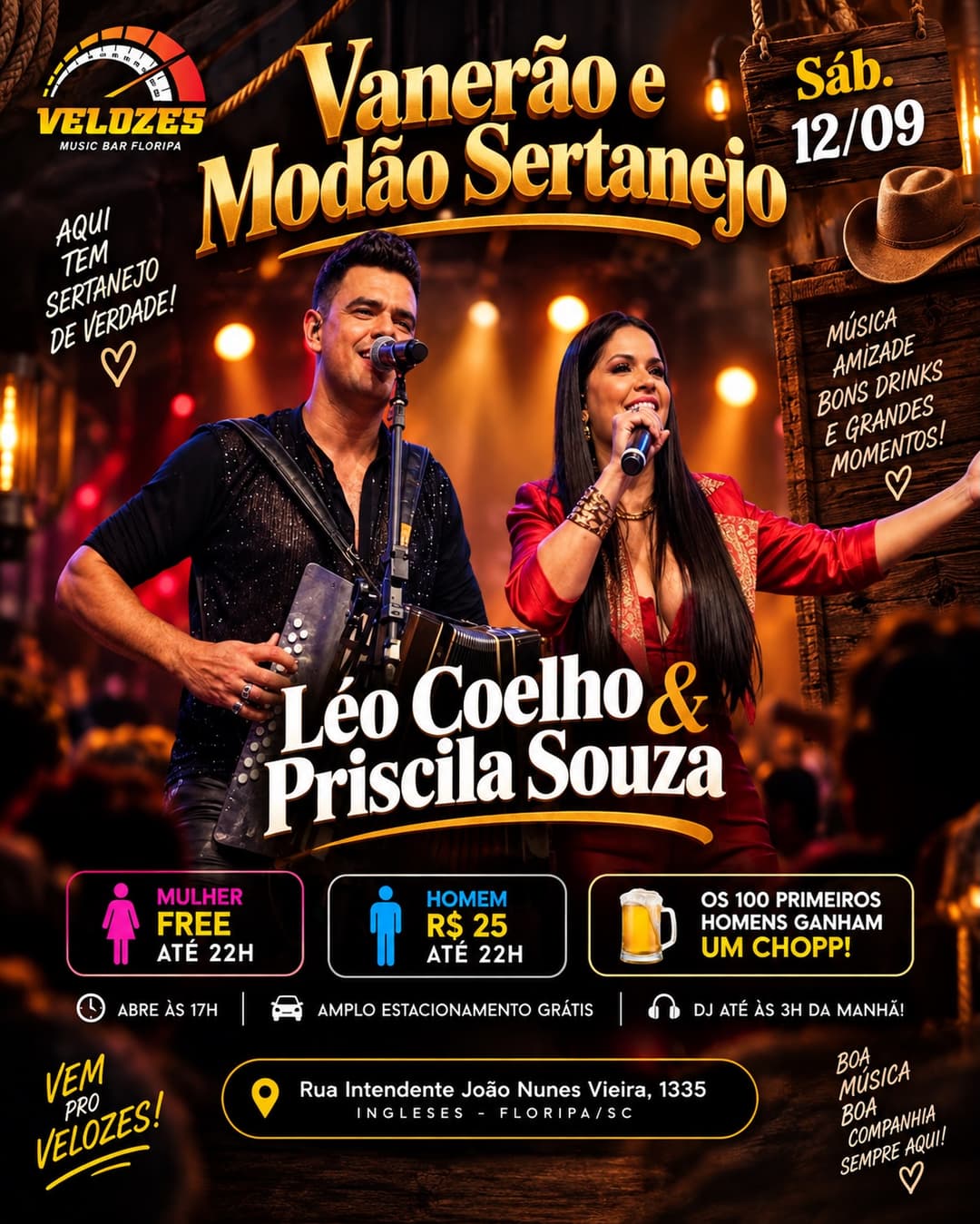 Flyer de Leo Coelho & Priscila Souza