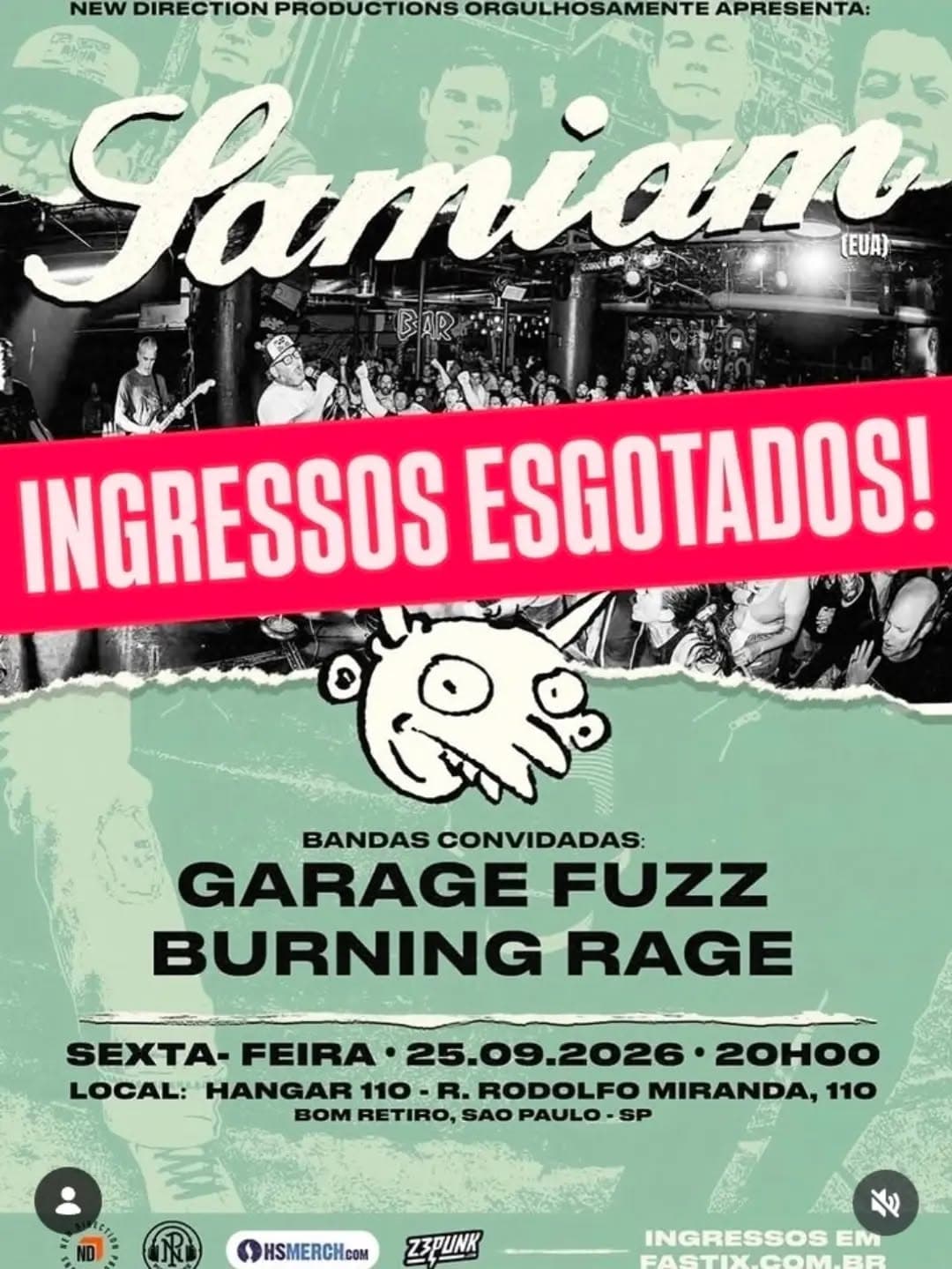 Flyer de Garage Fuzz e Samiam
