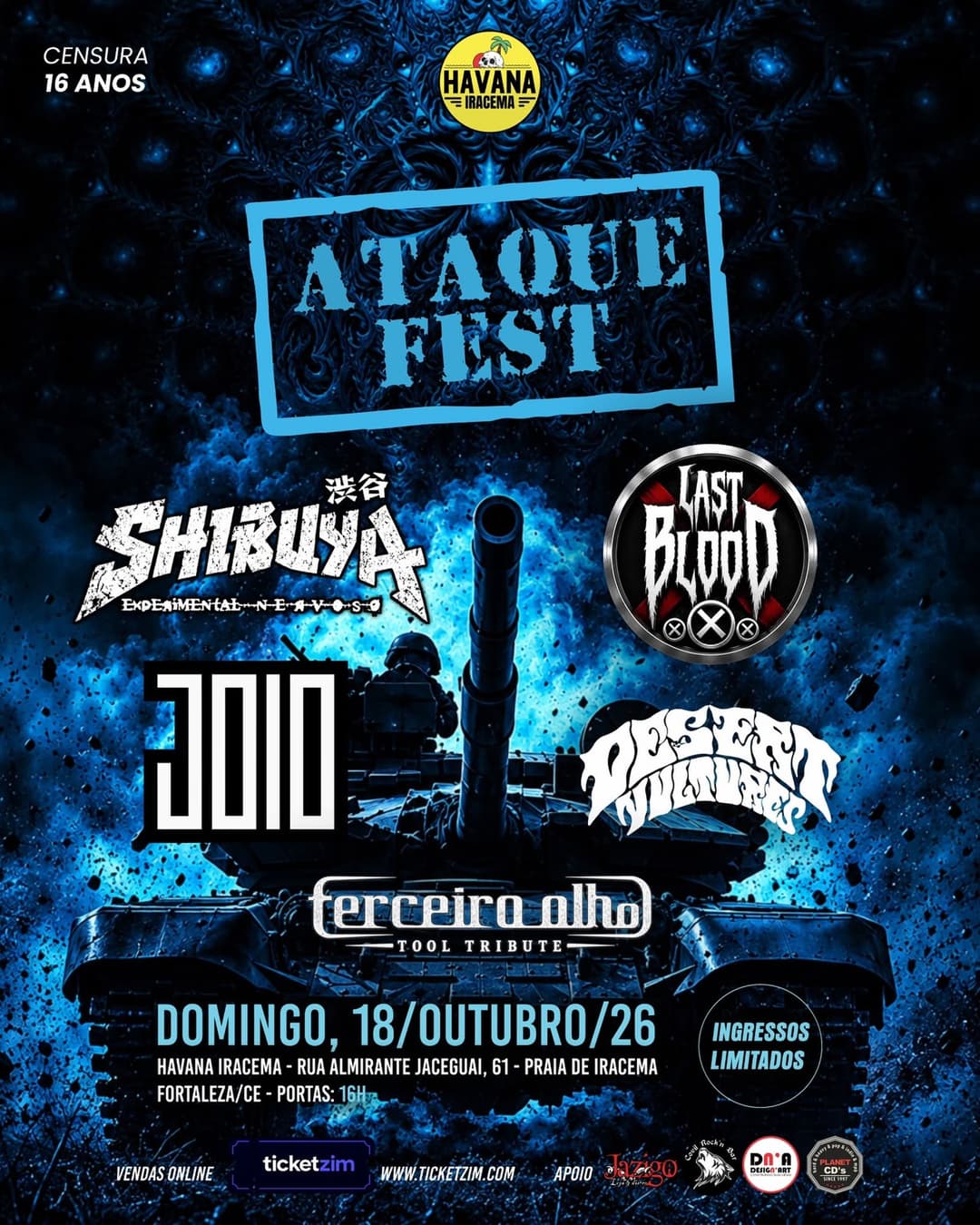 Flyer de Shibuya, Joio, Last Blood e mais 2 artistas