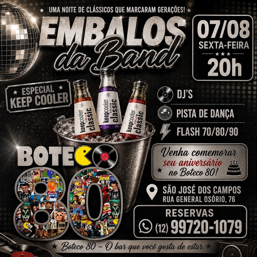 Flyer de Os Embalos da Band