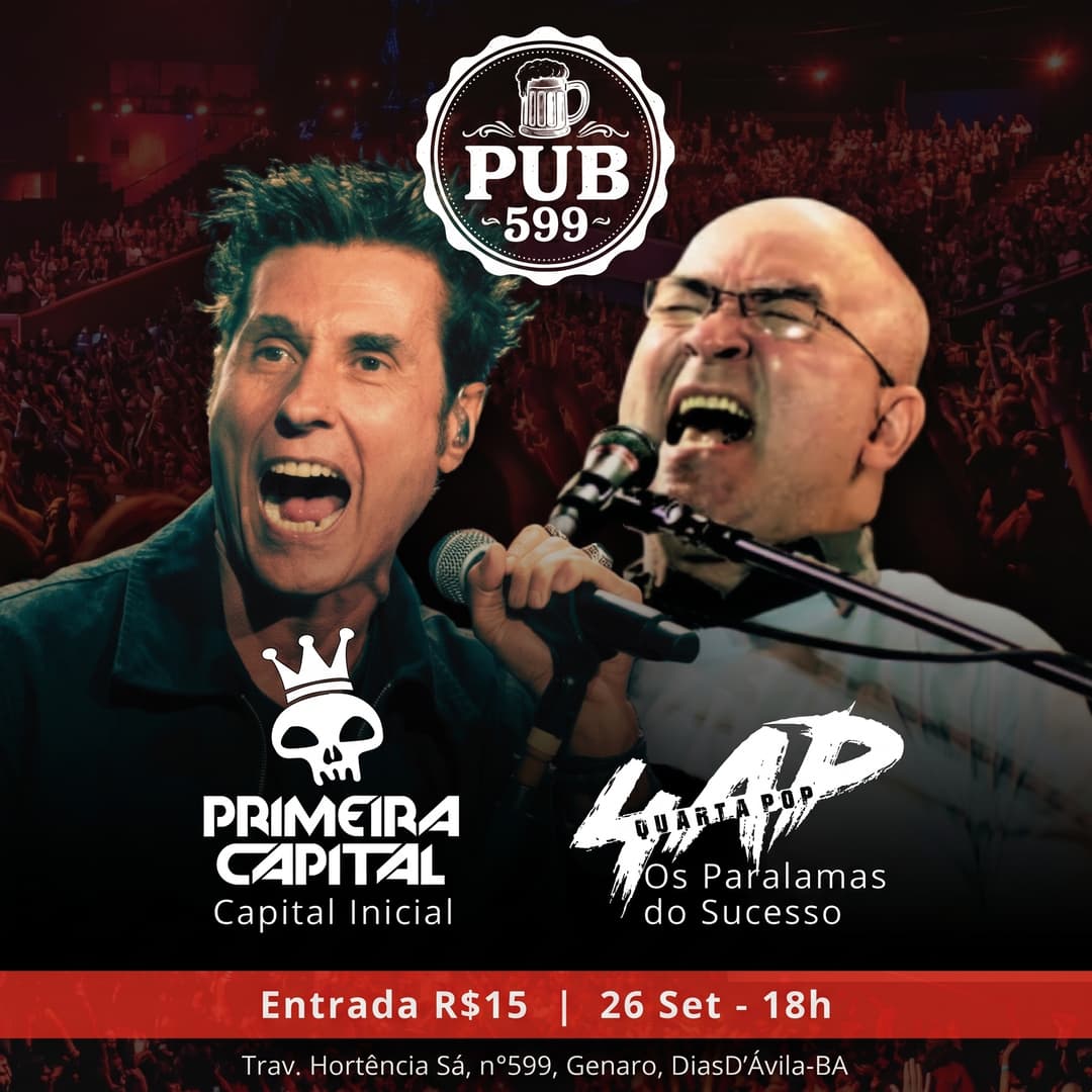 Flyer de Banda Primeira Capital e Quarta Pop