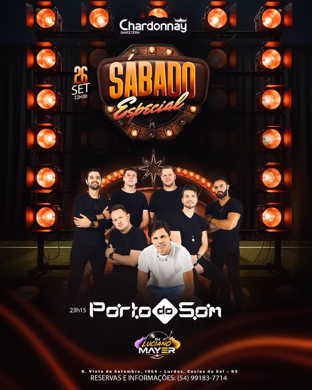 Flyer de Porto do Som e DJ Luciano Mayer