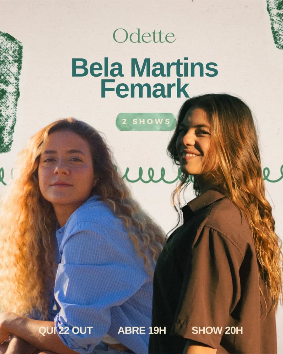 Flyer de Bela Martins e Fe Mark
