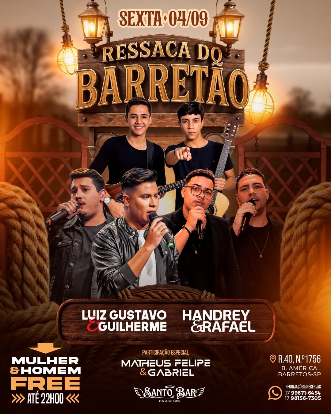 Flyer de Luiz Gustavo & Guilherme e mais 2 artistas