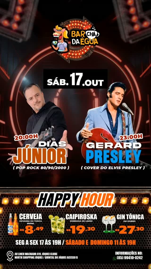 Flyer de Cantor Dias Junior e Gerard Presley