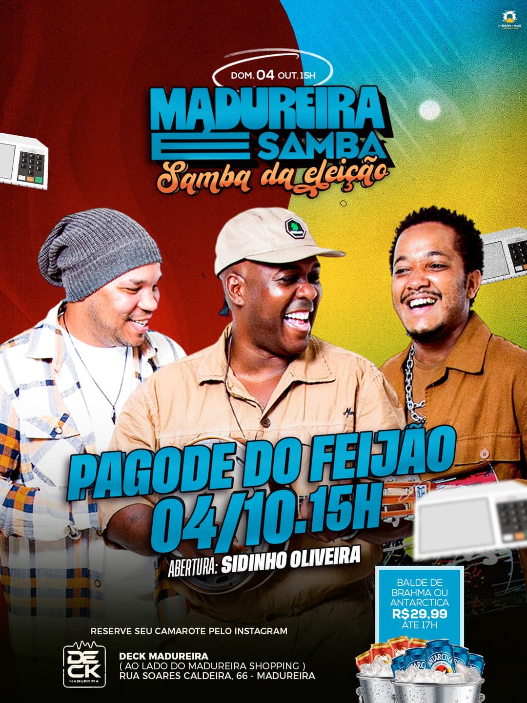 Flyer de Pagode do Feijão e Sidinho Oliveira