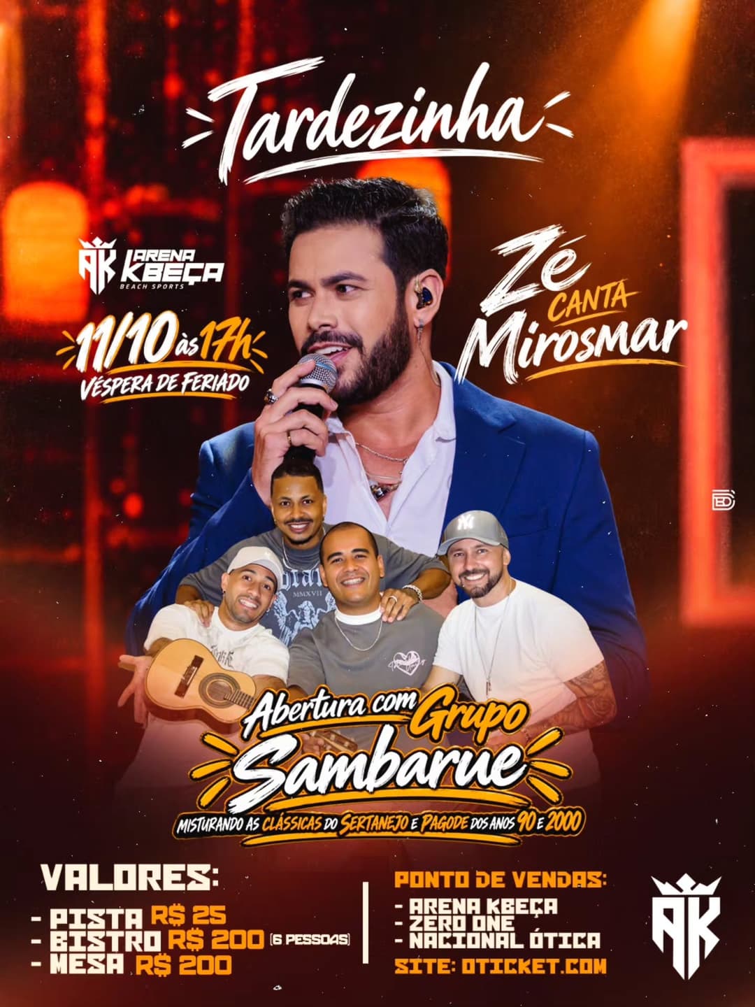 Flyer de Grupo Sambaruê e Zé Canta Mirosmar