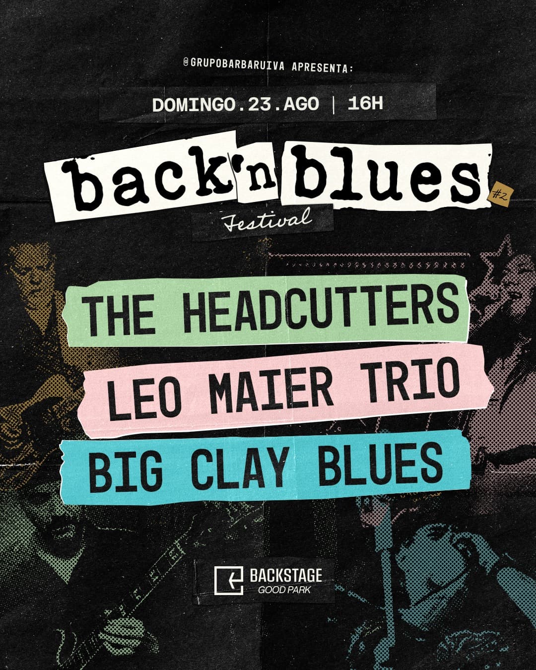 Flyer de The Headcutters, Leo Maier e Big Clay Blues
